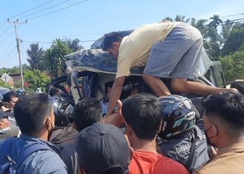 Bus Lapas Jambi Tabrakan Maut Dengan Trans Siginjai (foto: Ga)