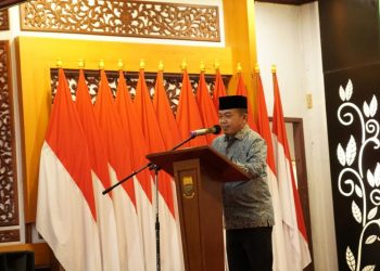 Al Haris saat menghadiri pelantikan PW PerguNU (foto: chi/dn)