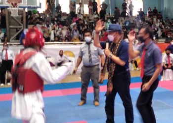 Wali Kota Jambi, Syarif Fasha Buka Kejuaraan Taekwondo Wali Kota Cup 2022 di Gor Kotabaru, Kota Jambi