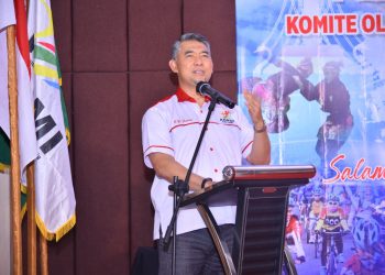 Wali Kota Jambi Syarif Fasha saat memberi kata sambutan (foto: Ga)