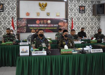 Danrem 042/Gapu Ikuti Rakornis TMMD Ke - 113 TA 2022 (foto: Dok. Penrem 042/Gapu)