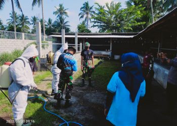 Penyemprotan disinfektan  (foto: Ist)