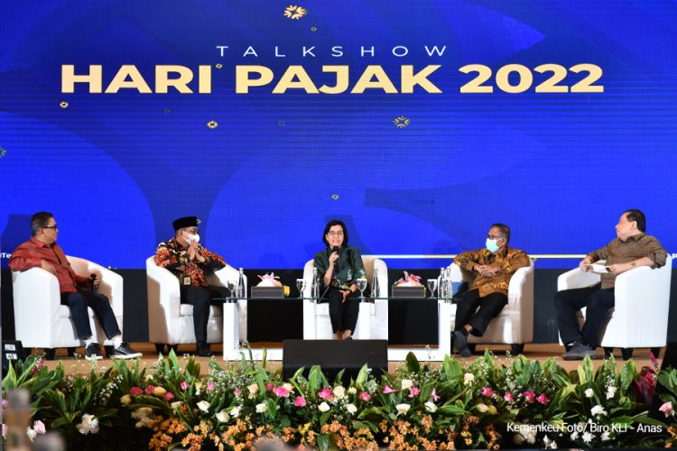 Menkeu) Sri Mulyani Indrawati saat menghadiri acara puncak peringatan hari pajak 2022 (foto: Dok. Kemenkeu)