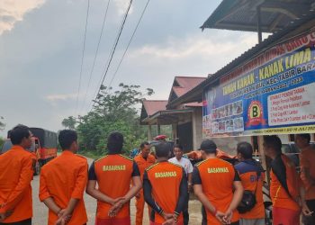 Tim SAR Gabungan melaksanakan Brifing Evaluasi Pelaksanaan Pencarian selama 7 hari (Foto:Humas Basarnas Jambi)