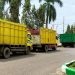 Tampak bejejr Truk Batu Bara parkir di depan Kantor Bupati Kab. Batanghari (Dok Ist)