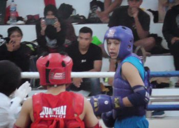 2 Atlet Muaythai sedang berlaga Kota Jambi Vs Kerinci (Dok Foto:RAMNews.id)
