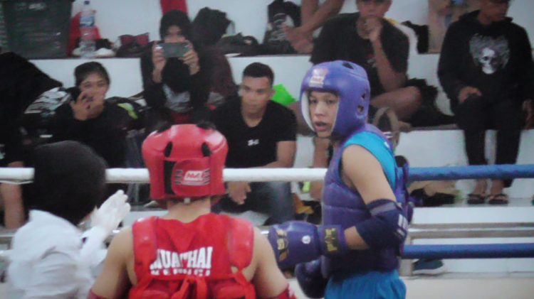 2 Atlet Muaythai sedang berlaga Kota Jambi Vs Kerinci (Dok Foto:RAMNews.id)