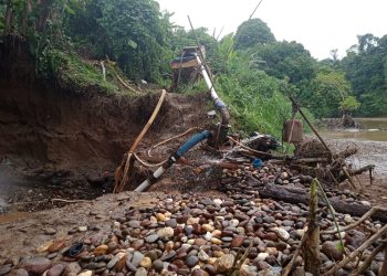 Lokasi Peti Ilegal dan Alat berat (Dok Foto:Humas Polres Merangin)