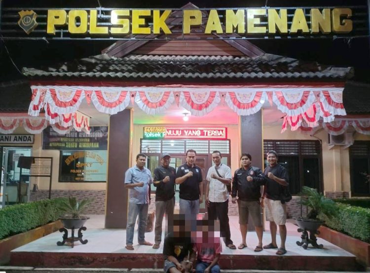 Polsek Pamenang Merangin Bersama Pelaku Pecurian Motor (Dok Foto:Humas Polsek Pamenang Merangin)