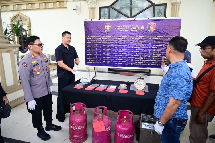 Polda Jambi Gelar Konferensi Pers Ungkap Kasus Tindak Pidana Perlindungan Konsumen (Dok Foto:Humas Polda Jambi)